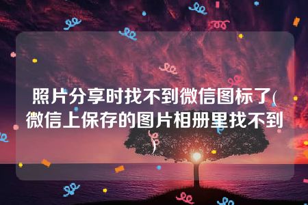 照片分享时找不到微信图标了(微信上保存的图片相册里找不到)