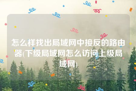 怎么样找出局域网中接反的路由器(下级局域网怎么访问上级局域网)