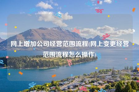 网上增加公司经营范围流程(网上变更经营范围流程怎么操作)