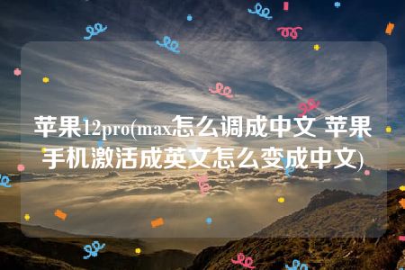 苹果12pro(max怎么调成中文 苹果手机激活成英文怎么变成中文)