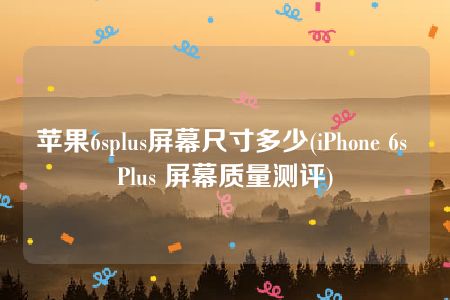 苹果6splus屏幕尺寸多少(iPhone 6s Plus 屏幕质量测评)