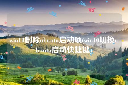 win10删除ubuntu启动项(win10切换ubuntu启动快捷键)