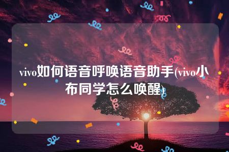 vivo如何语音呼唤语音助手(vivo小布同学怎么唤醒)