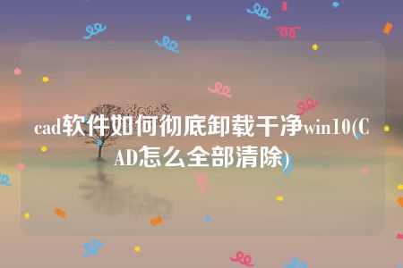 cad软件如何彻底卸载干净win10(CAD怎么全部清除)