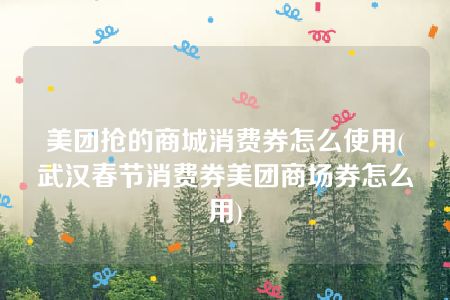 美团抢的商城消费券怎么使用(武汉春节消费券美团商场券怎么用)