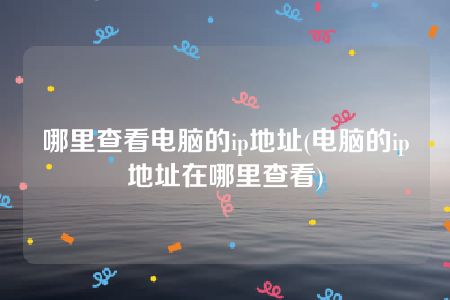 哪里查看电脑的ip地址(电脑的ip地址在哪里查看)