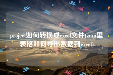 project如何转换成excel文件(zdm里表格如何导出数据到excel)