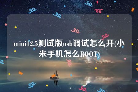 miui12.5测试版usb调试怎么开(小米手机怎么ROOT)