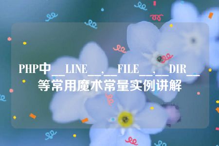 PHP中__LINE__,__FILE__,__DIR__等常用魔术常量实例讲解