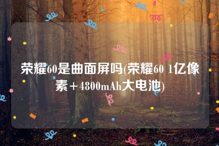 荣耀60是曲面屏吗(荣耀60 1亿像素+4800mAh大电池)