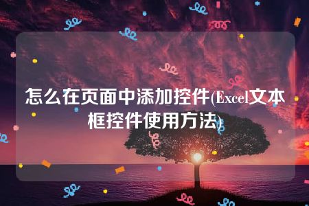 怎么在页面中添加控件(Excel文本框控件使用方法)