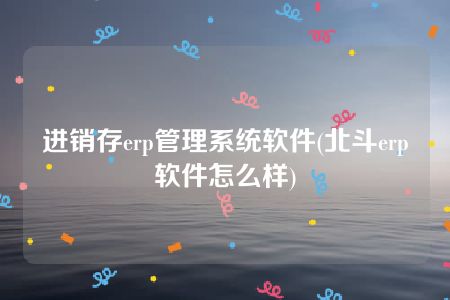 进销存erp管理系统软件(北斗erp软件怎么样)