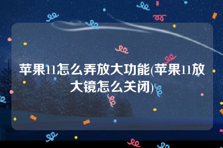 苹果11怎么弄放大功能(苹果11放大镜怎么关闭)