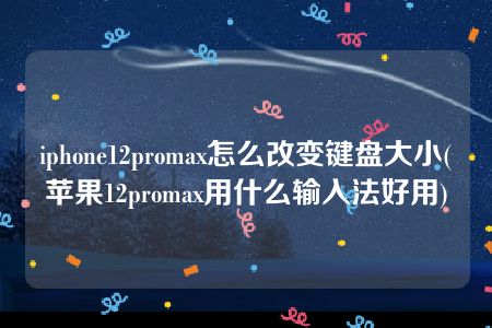 iphone12promax怎么改变键盘大小(苹果12promax用什么输入法好用)