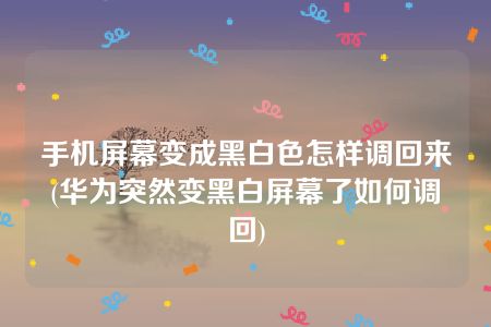 手机屏幕变成黑白色怎样调回来(华为突然变黑白屏幕了如何调回)