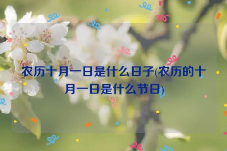 农历十月一日是什么日子(农历的十月一日是什么节日)