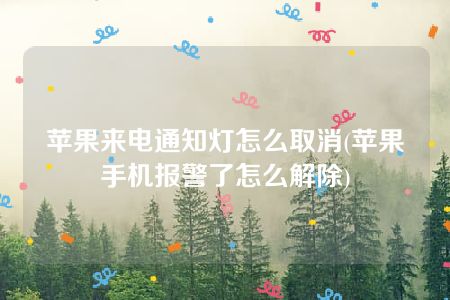 苹果来电通知灯怎么取消(苹果手机报警了怎么解除)