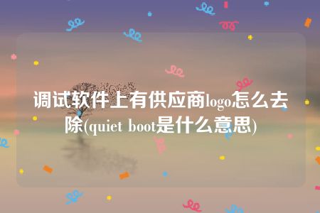 调试软件上有供应商logo怎么去除(quiet boot是什么意思)