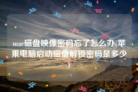 mac磁盘映像密码忘了怎么办(苹果电脑启动磁盘解锁密码是多少)