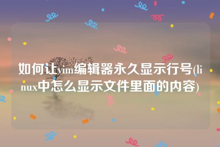 如何让vim编辑器永久显示行号(linux中怎么显示文件里面的内容)