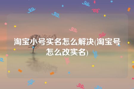 淘宝小号实名怎么解决(淘宝号怎么改实名)