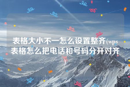 表格大小不一怎么设置整齐(wps表格怎么把电话和号码分开对齐)