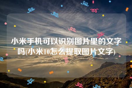 小米手机可以识别图片里的文字吗(小米10怎么提取图片文字)