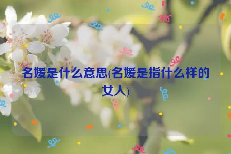 名媛是什么意思(名媛是指什么样的女人)