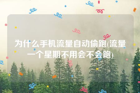 为什么手机流量自动偷跑(流量一个星期不用会不会跑)