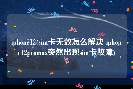 iphone12(sim卡无效怎么解决 iphone12promax突然出现sim卡故障)