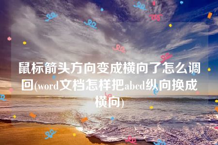 鼠标箭头方向变成横向了怎么调回(word文档怎样把abcd纵向换成横向)