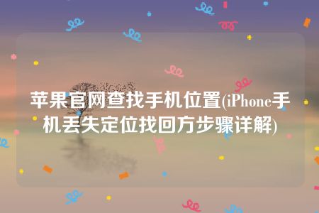 苹果官网查找手机位置(iPhone手机丢失定位找回方步骤详解)