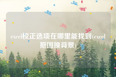 excel校正选项在哪里能找到(excel抠图换背景)