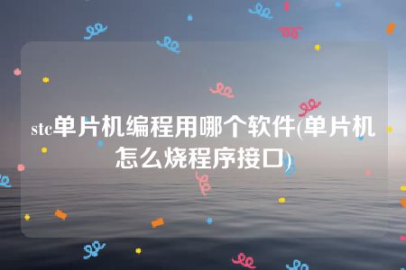 stc单片机编程用哪个软件(单片机怎么烧程序接口)