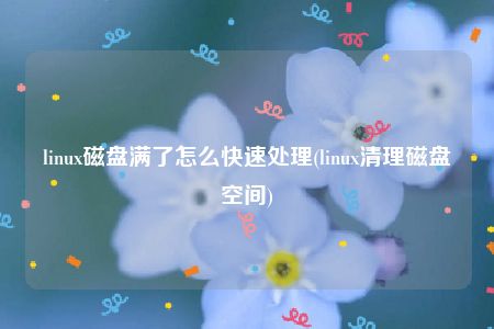 linux磁盘满了怎么快速处理(linux清理磁盘空间)