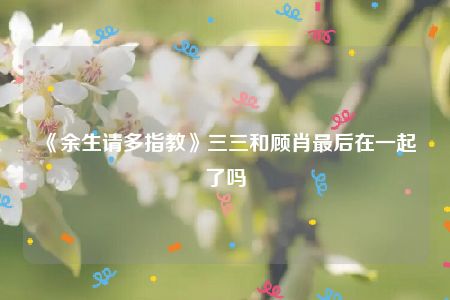 《余生请多指教》三三和顾肖最后在一起了吗