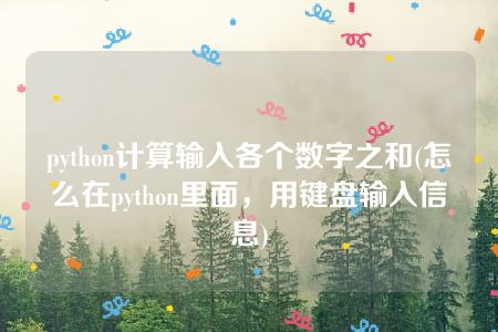 python计算输入各个数字之和(怎么在python里面，用键盘输入信息)