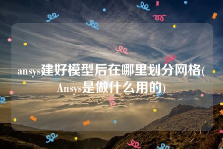 ansys建好模型后在哪里划分网格(Ansys是做什么用的)