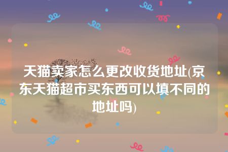 天猫卖家怎么更改收货地址(京东天猫超市买东西可以填不同的地址吗)