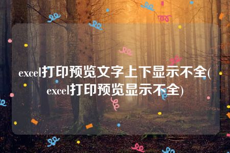 excel打印预览文字上下显示不全(excel打印预览显示不全)