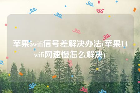 苹果5wifi信号差解决办法(苹果14wifi网速慢怎么解决)