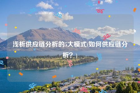 浅析供应链分析的5大模式(如何供应链分析？)