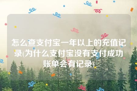 怎么查支付宝一年以上的充值记录(为什么支付宝没有支付成功账单会有记录)