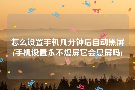 怎么设置手机几分钟后自动黑屏(手机设置永不熄屏它会息屏吗)