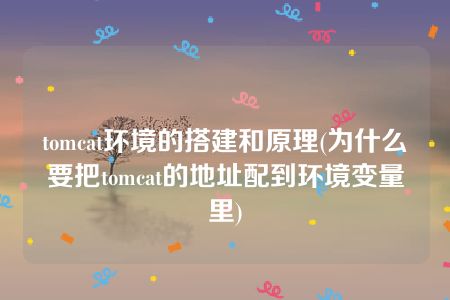 tomcat环境的搭建和原理(为什么要把tomcat的地址配到环境变量里)