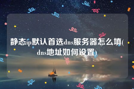 静态ip默认首选dns服务器怎么填(dns地址如何设置)