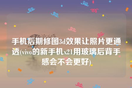 手机后期修图3d效果让照片更通透(vivo的新手机x21用玻璃后背手感会不会更好)