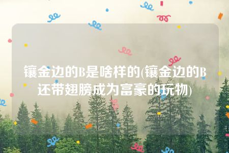 镶金边的B是啥样的(镶金边的B还带翅膀成为富豪的玩物)