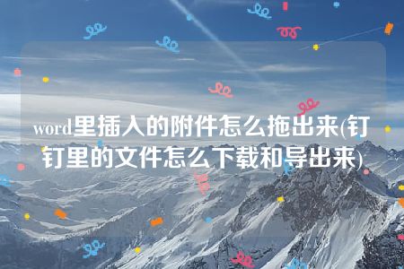 word里插入的附件怎么拖出来(钉钉里的文件怎么下载和导出来)