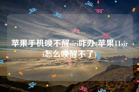 苹果手机唤不醒siri咋办(苹果11siri怎么唤醒不了)